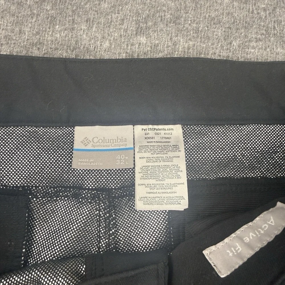 Columbia Pants Omni-Heat Mens 40x32 Black Softshell Hiking Hike Ski Snow Active